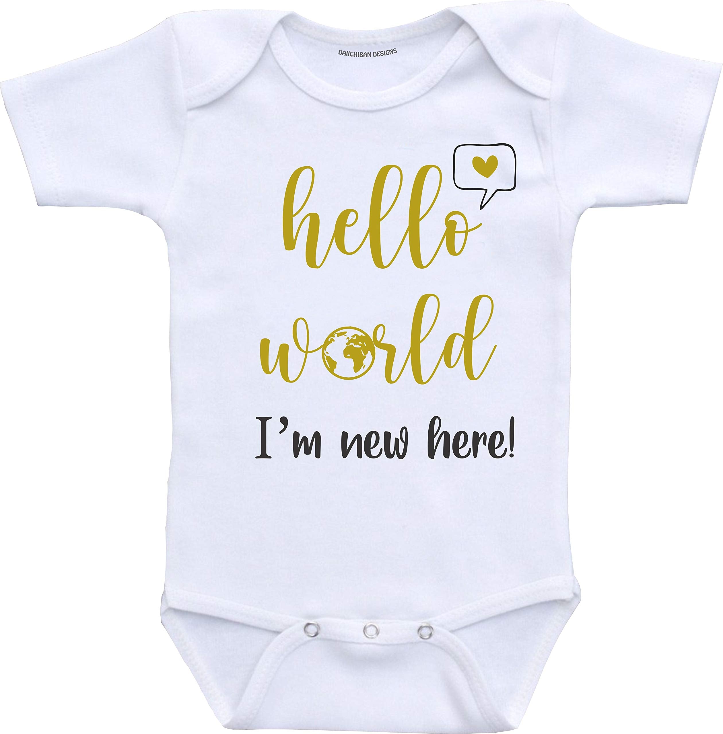 Daiichiban Designs Hello World Baby Girl Outfit Baby boy Clothes