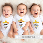 Tres Amigos Triplets Baby Clothes Infant Bodysuits