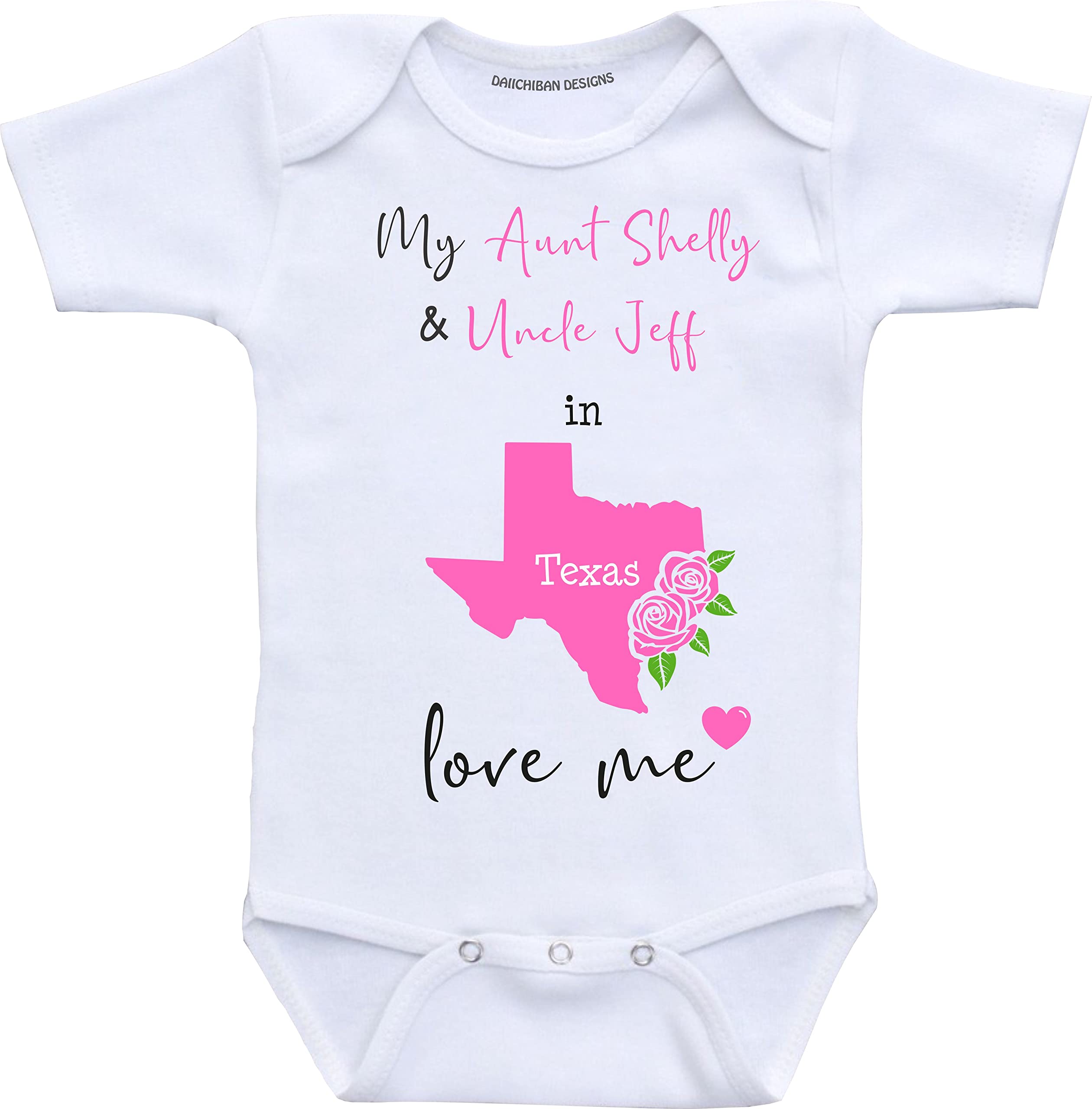 Daiichiban Designs Aunt and Uncle baby gifts Customizable South Dakota baby clothes