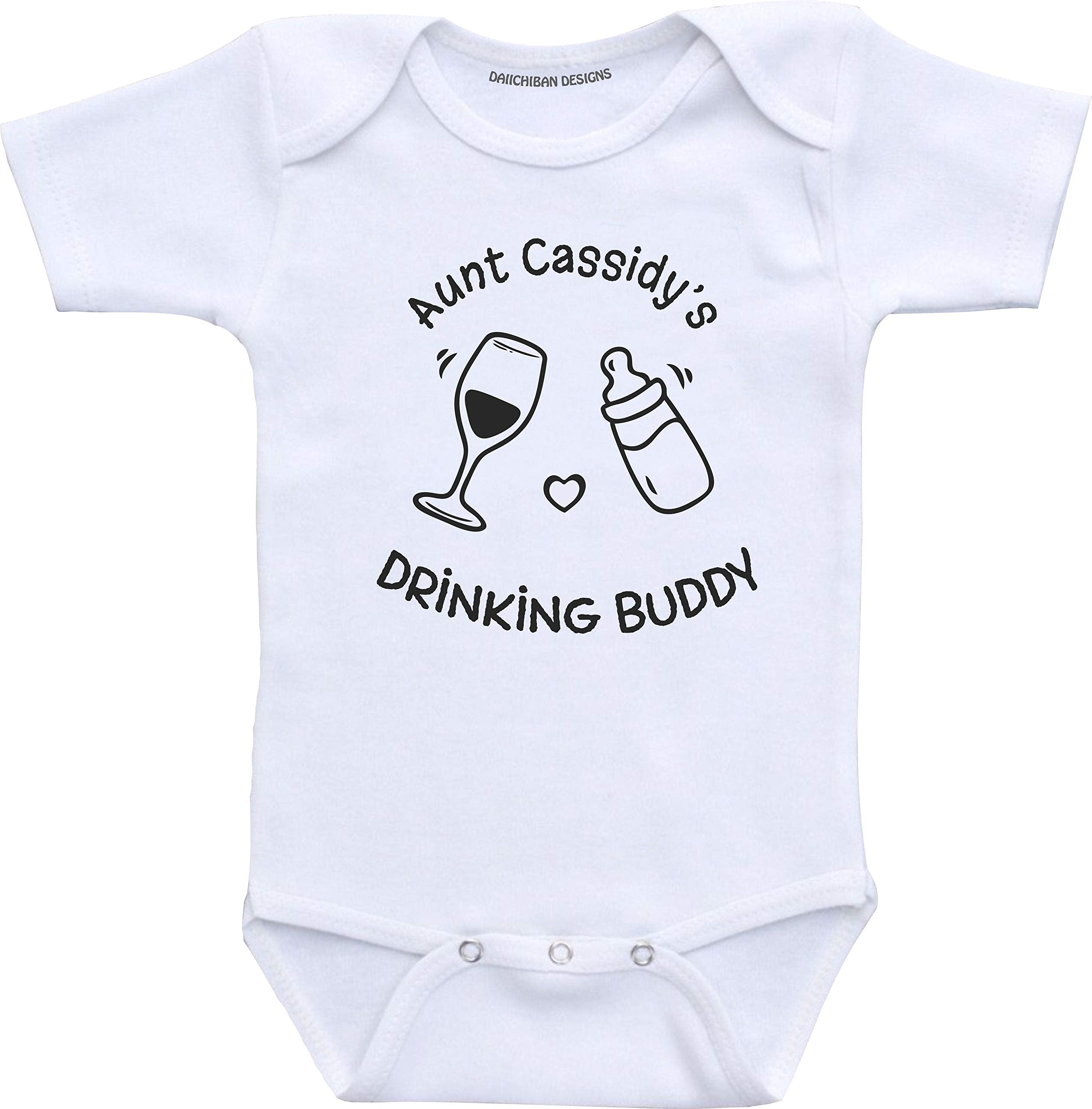 Custom Auntie's Drinking Buddy Funny Aunt Baby Clothes Infant Bodysuit