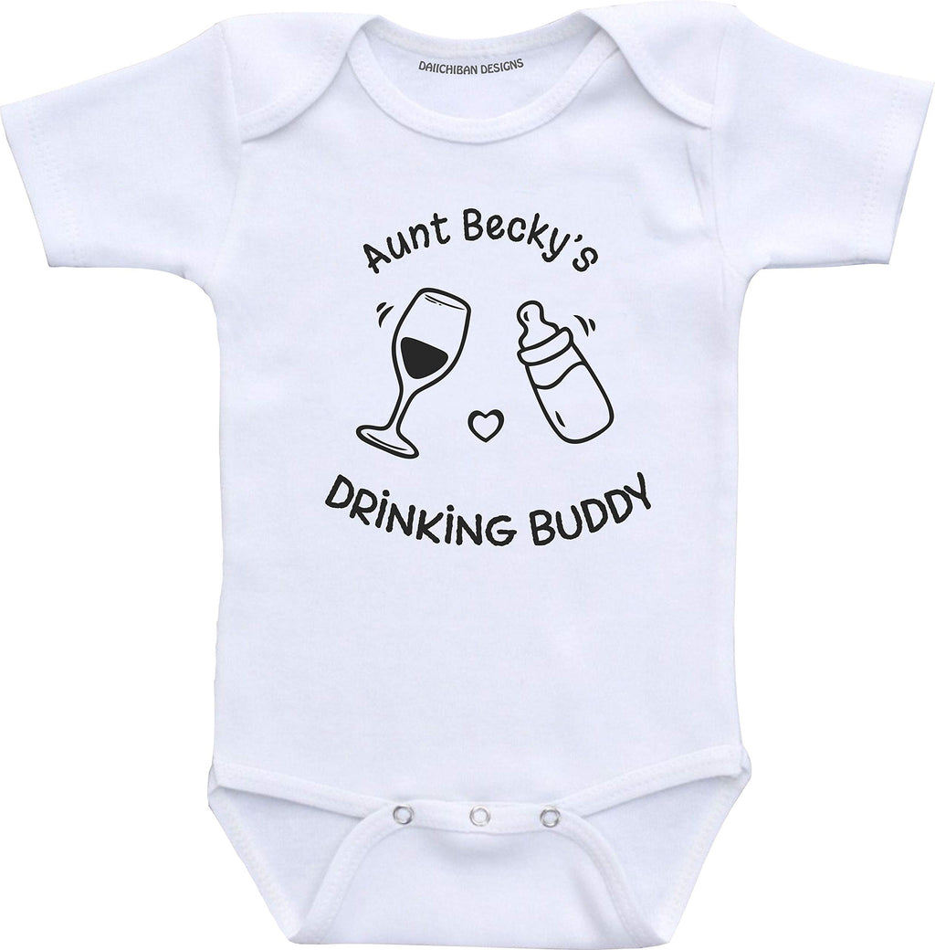 Custom Auntie's Drinking Buddy Funny Aunt Baby Clothes Infant Bodysuit