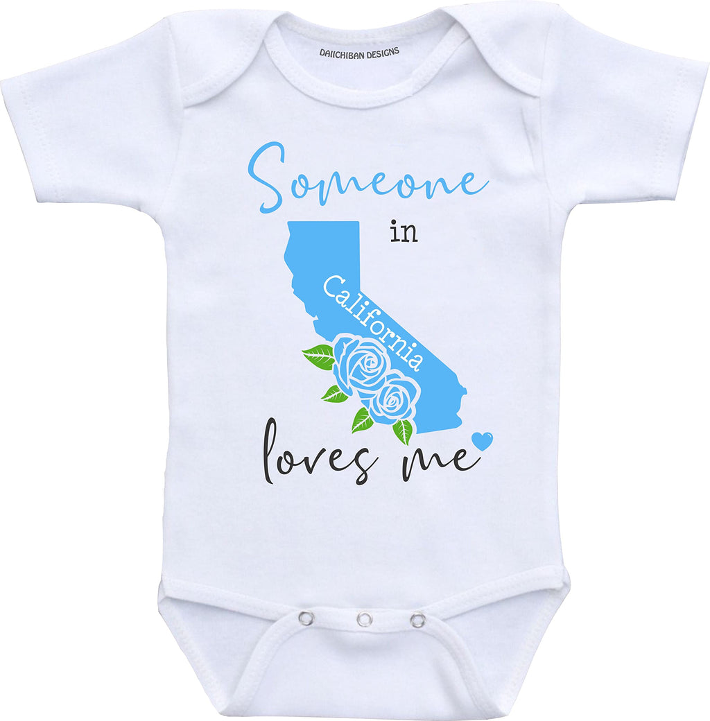 Daiichiban Designs Someone in California loves me baby gifts customizable