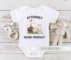 Daiichiban Designs Attorney Work Product Onesie Lawyer Baby Gift Romper Bodysuit