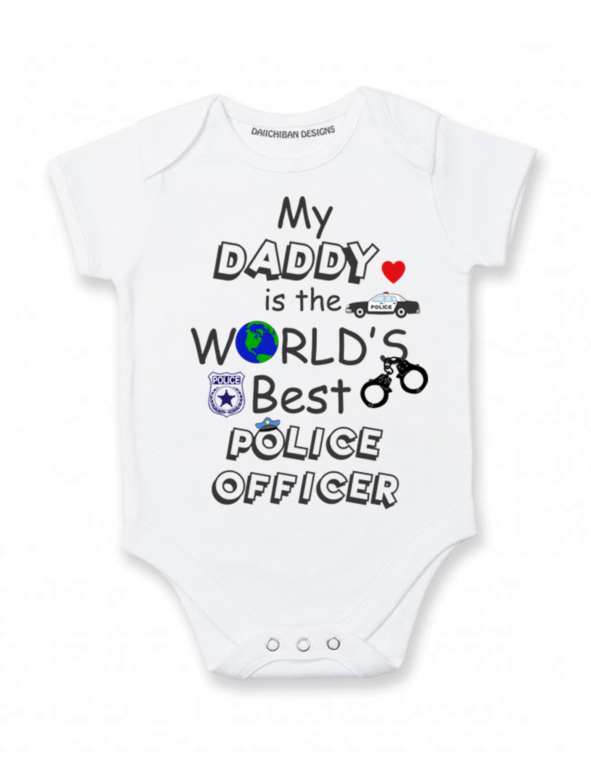 Daiichiban Designs My daddy is a police officer baby clothes