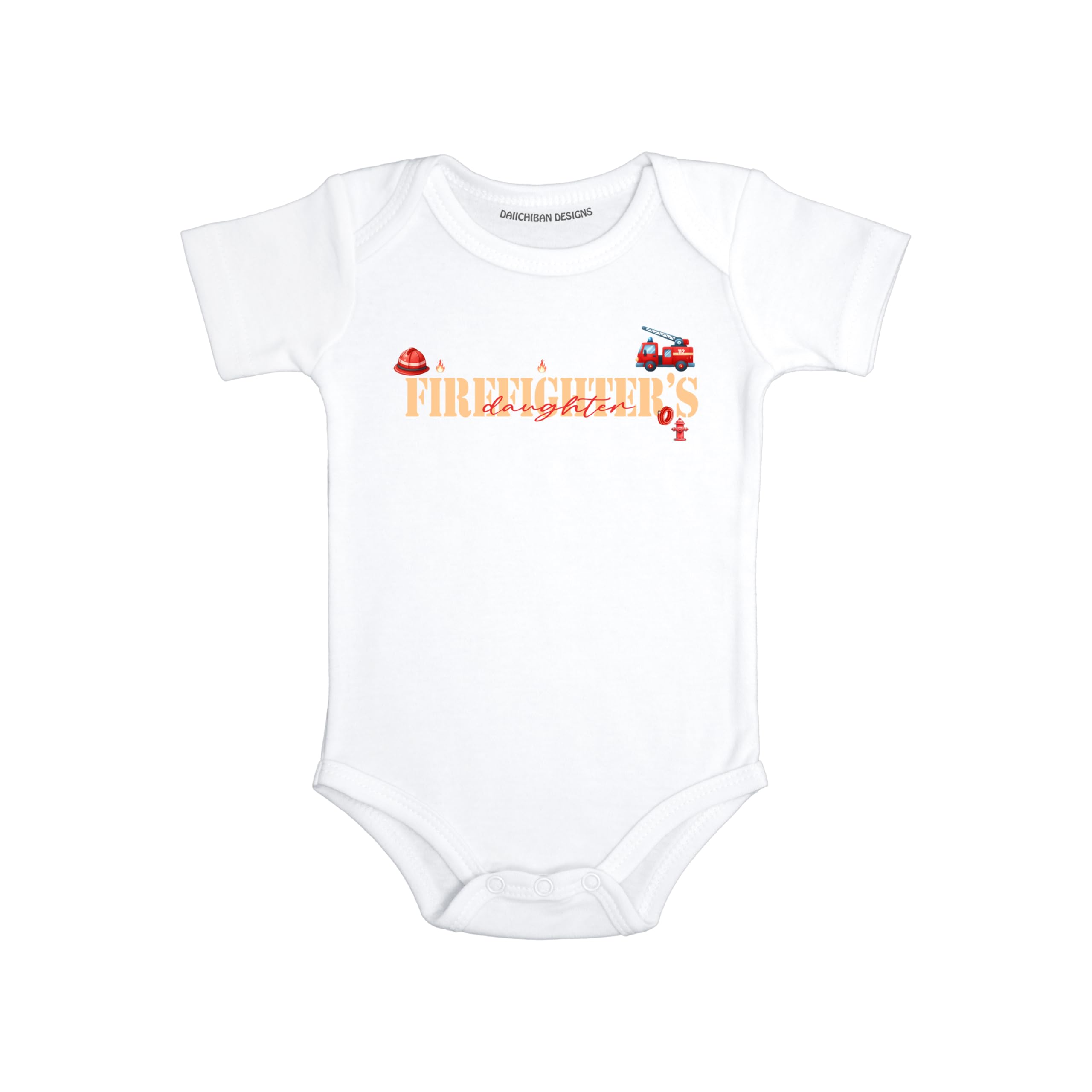 Daiichiban Designs Firefighter baby clothes Fireman daughter gifts