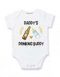 Daiichiban Designs Funny Baby Bodysuit – “Daddy’s Drinking Buddy” – Cute Infant One Piece Outfit
