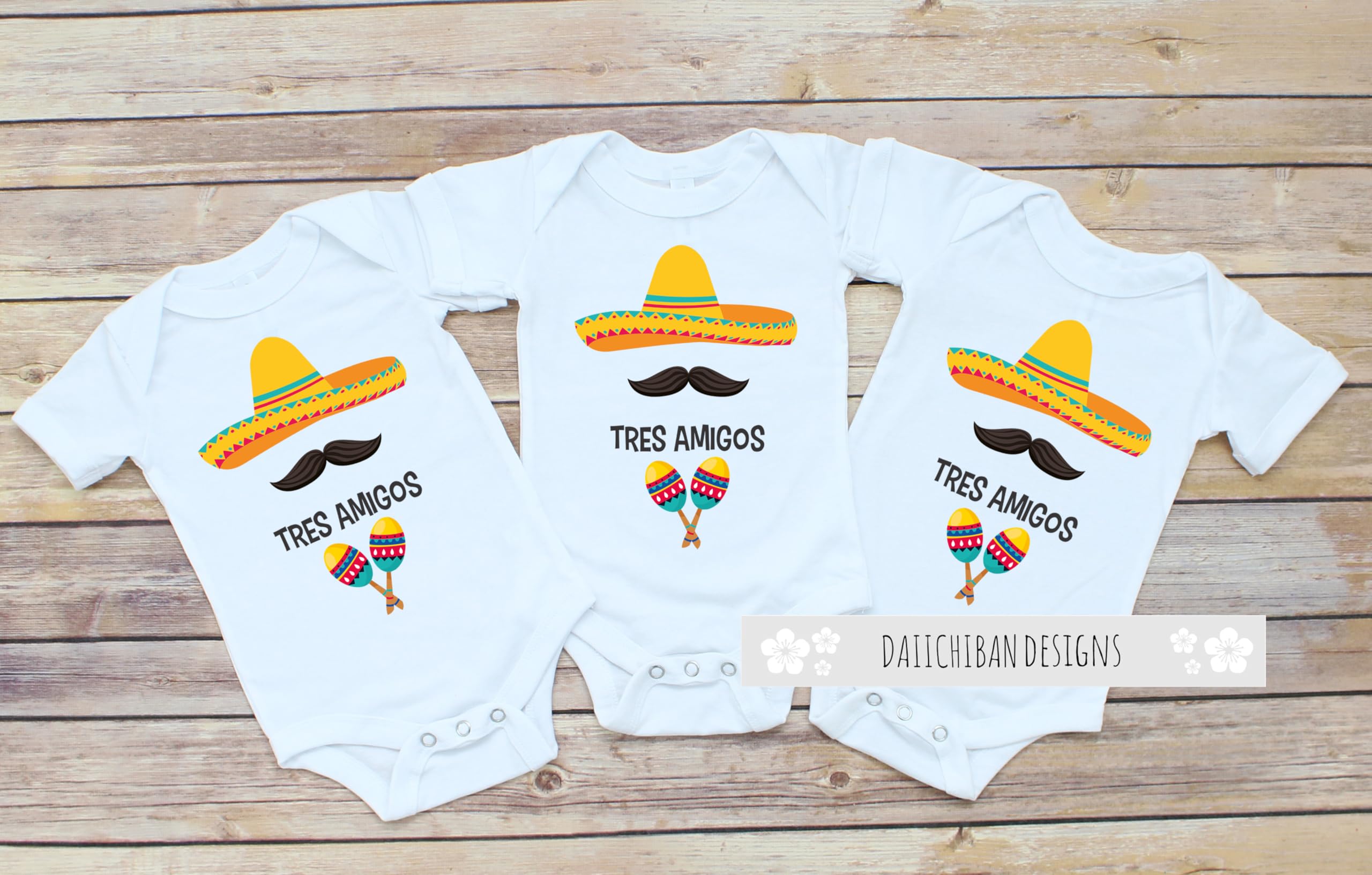 Tres Amigos Triplets Baby Clothes Infant Bodysuits