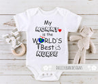 Daiichiban Designs Nurse Baby Bodysuit – “My Mom is the World’s Best Nurse” – Cute Infant One Piece Outfit