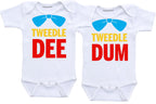 Daiichiban Designs Tweedle Dee Tweedle Dum Funny Twin baby clothes
