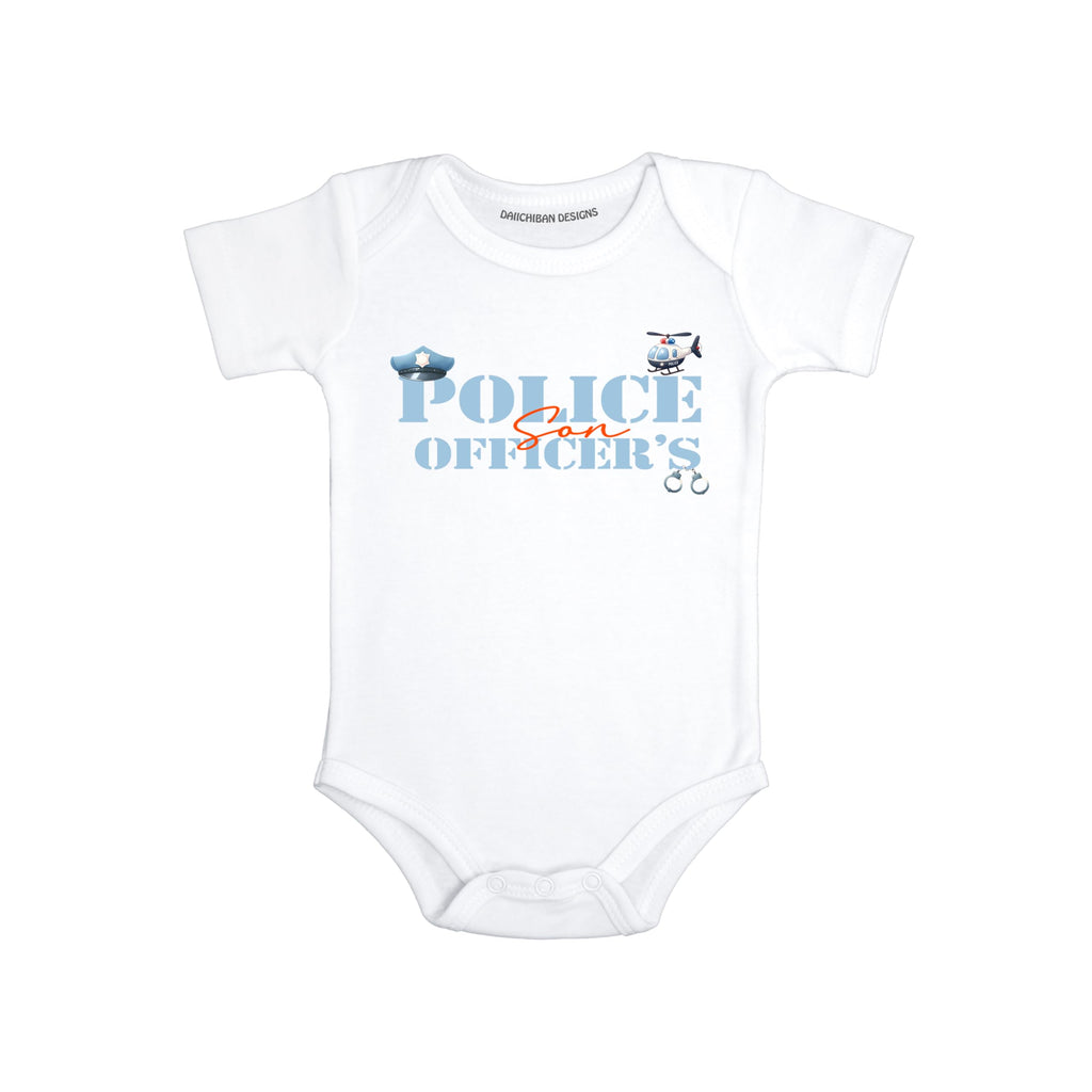 Daiichiban Designs Police Officer’s Son Baby Bodysuit – Law Enforcement Family Baby Clothes