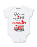 My Aunt is a firefighter baby clothes Fireman baby outfit