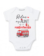 My Aunt is a firefighter baby clothes Fireman baby outfit