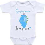 Daiichiban Designs Someone in Illinois loves me baby clothes infant creeper State customized gifts for babies