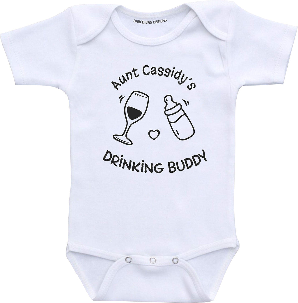 Custom Auntie's Drinking Buddy Funny Aunt Baby Clothes Infant Bodysuit