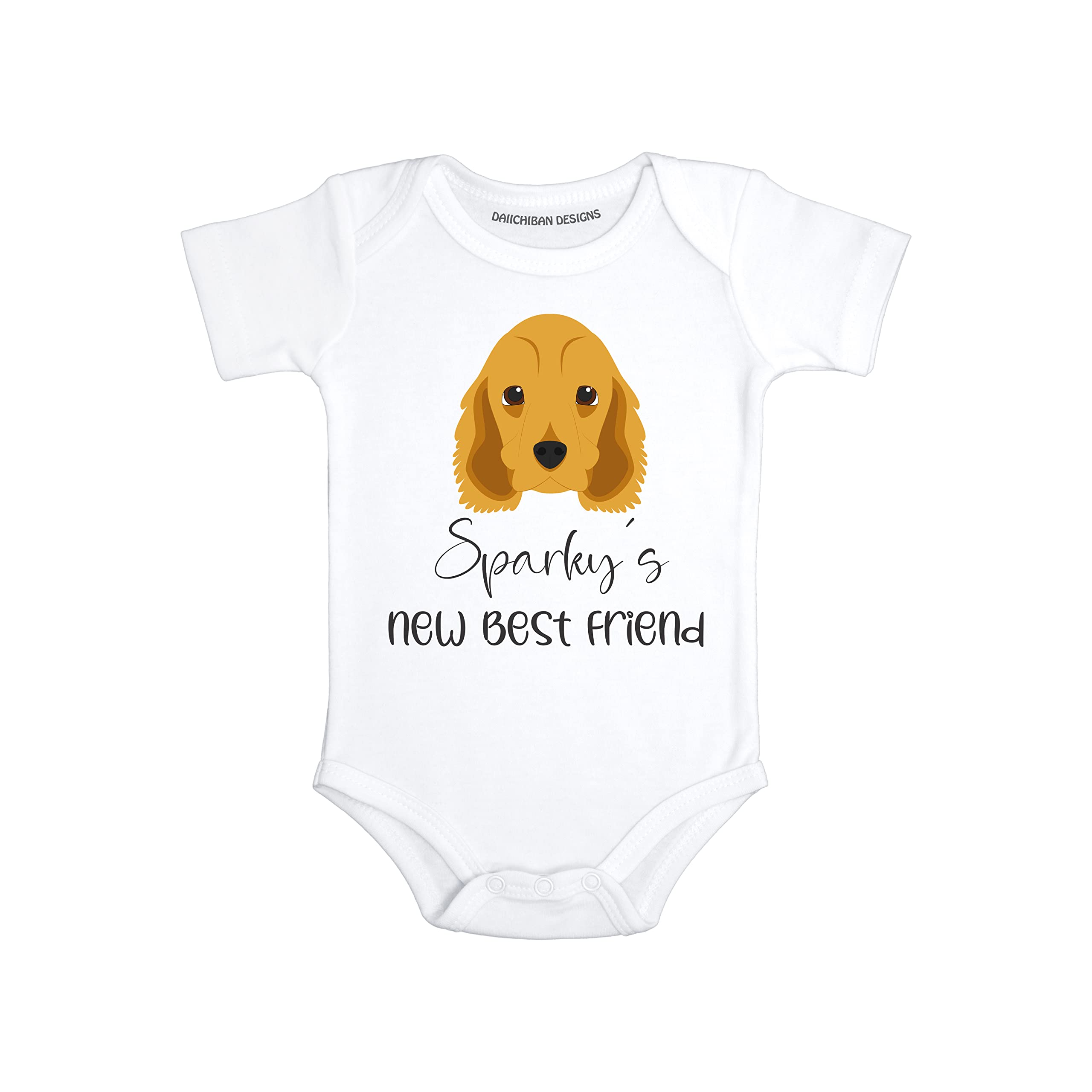 Dog sibling baby clothes Personalized Dog themed baby gifts Cocker Spaniel