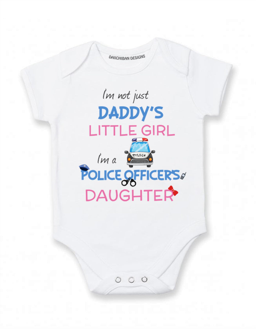 Daiichiban Designs Police Officer Daddy Law Enforcement daughter Infant Bodysuit
