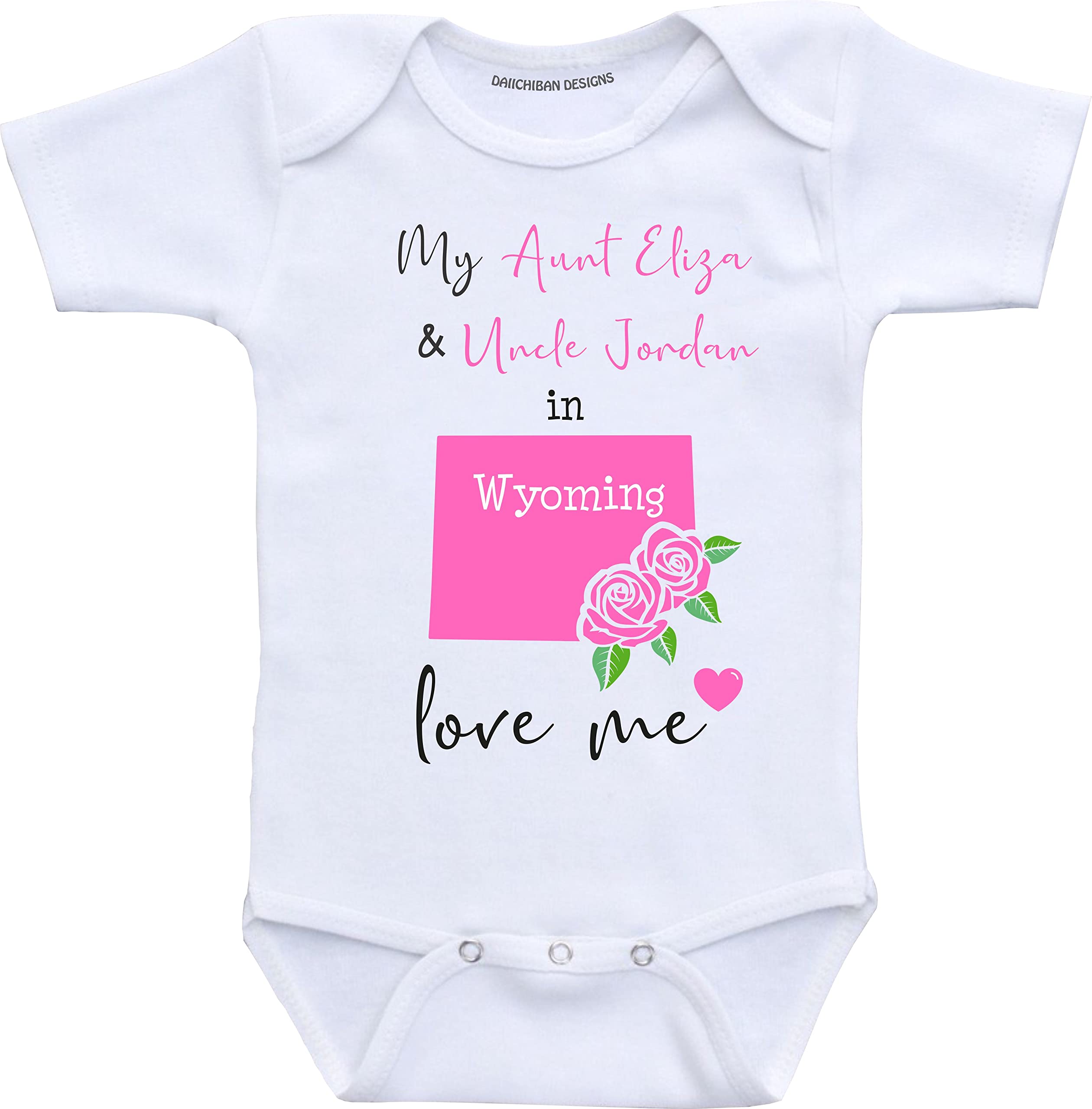 Daiichiban Designs Custom Aunt and Uncle baby gifts Wyoming baby clothes