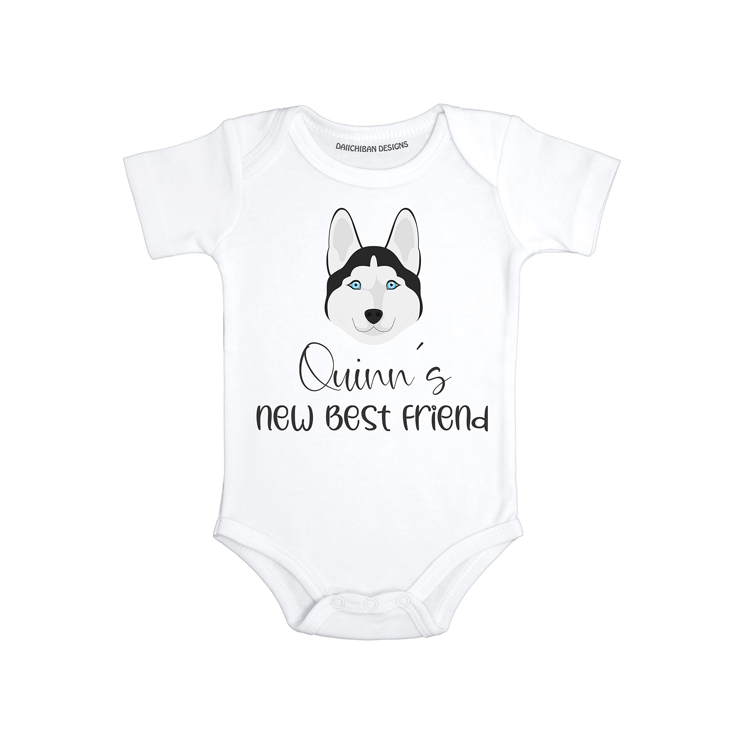 Personalized Dog baby bodysuit Husky baby clothes