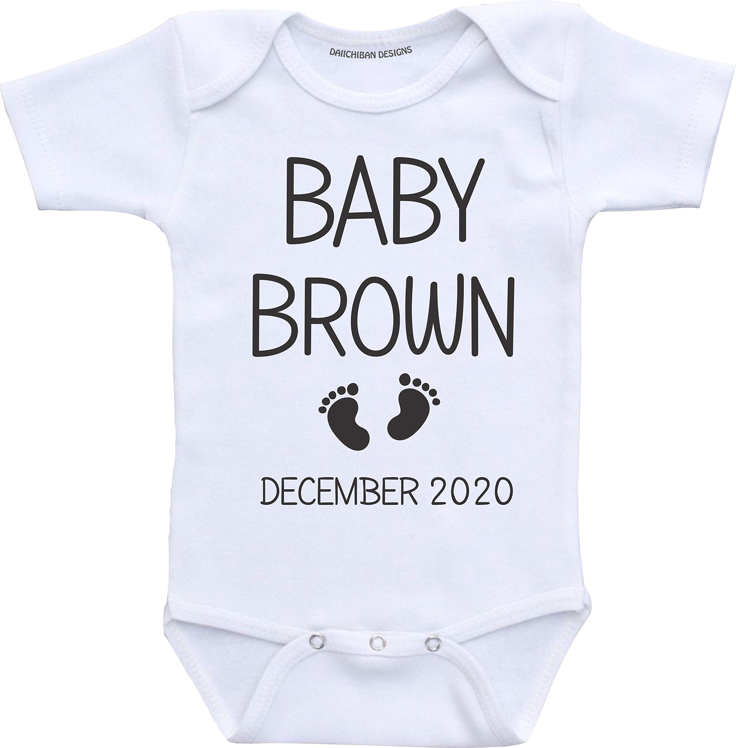Daiichiban Designs Custom baby announcement Pregnancy reveal shirt infant bodysuit