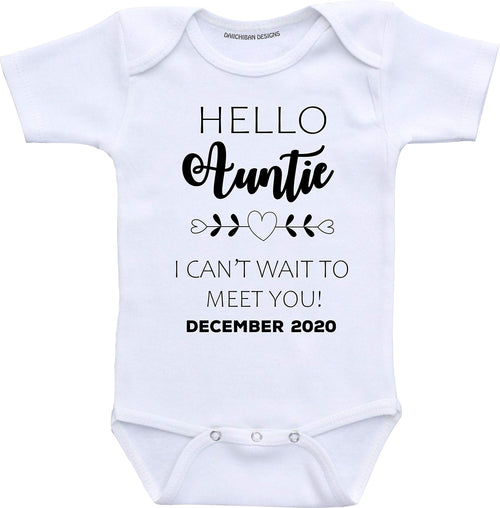 Custom Auntie Pregnancy Announcement Gift Infant Bodysuit