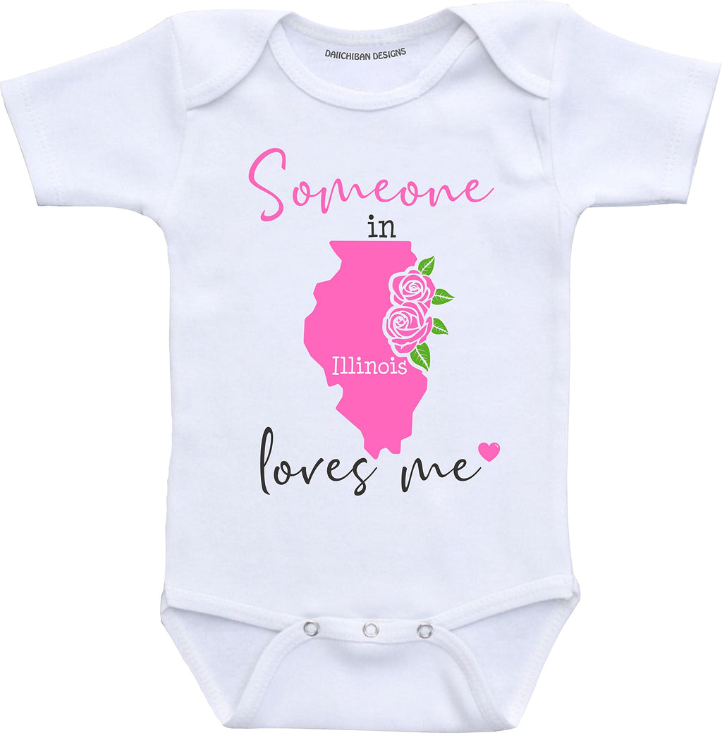 Daiichiban Designs Someone in Delaware loves me baby clothes infant creeper State customized gifts for babies
