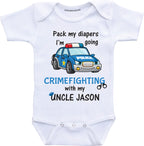 Police Uncle baby gifts My Uncle is a police officer with personalized name baby clothes