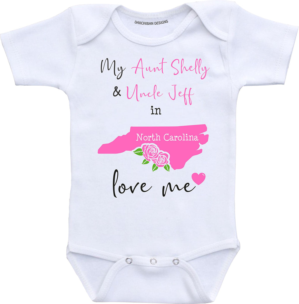 Daiichiban Designs Custom Aunt and Uncle baby gifts North Carolina baby clothes