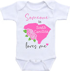Daiichiban Designs Someone in South Carolina loves me baby clothes Custom baby gifts