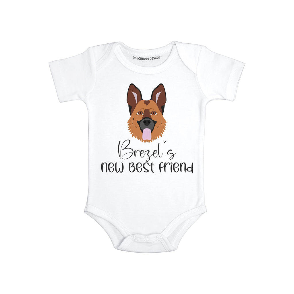 Personalized dog baby clothes with name German shepherd baby gifts