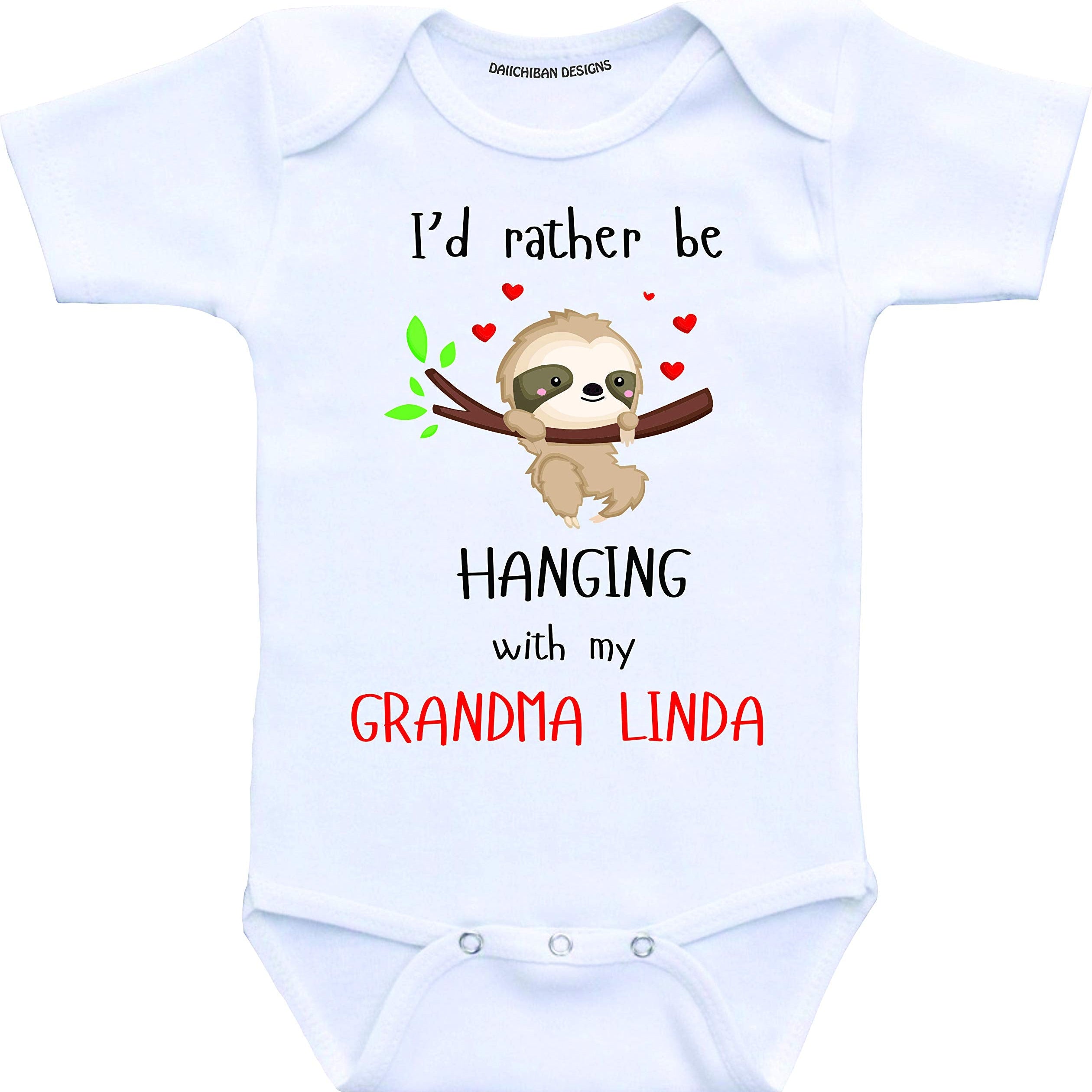 Daiichiban Designs Custom grandma baby clothes grandson gifts granddaughter shirts