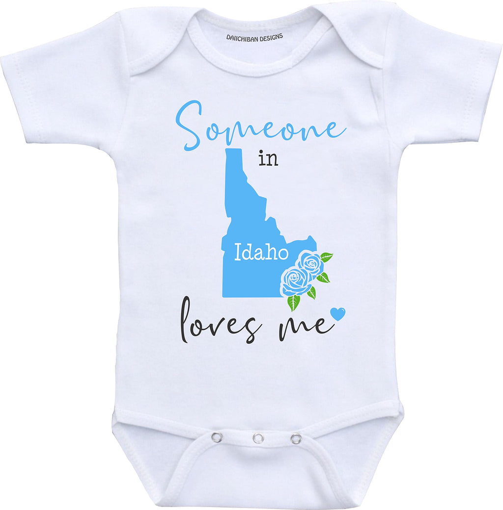 Daiichiban Designs Someone in Iowa loves me baby clothes infant creeper State customized gifts for babies