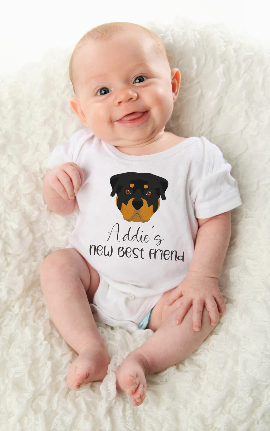 Personalized Rottweiler baby clothes Dog sibling baby outfit