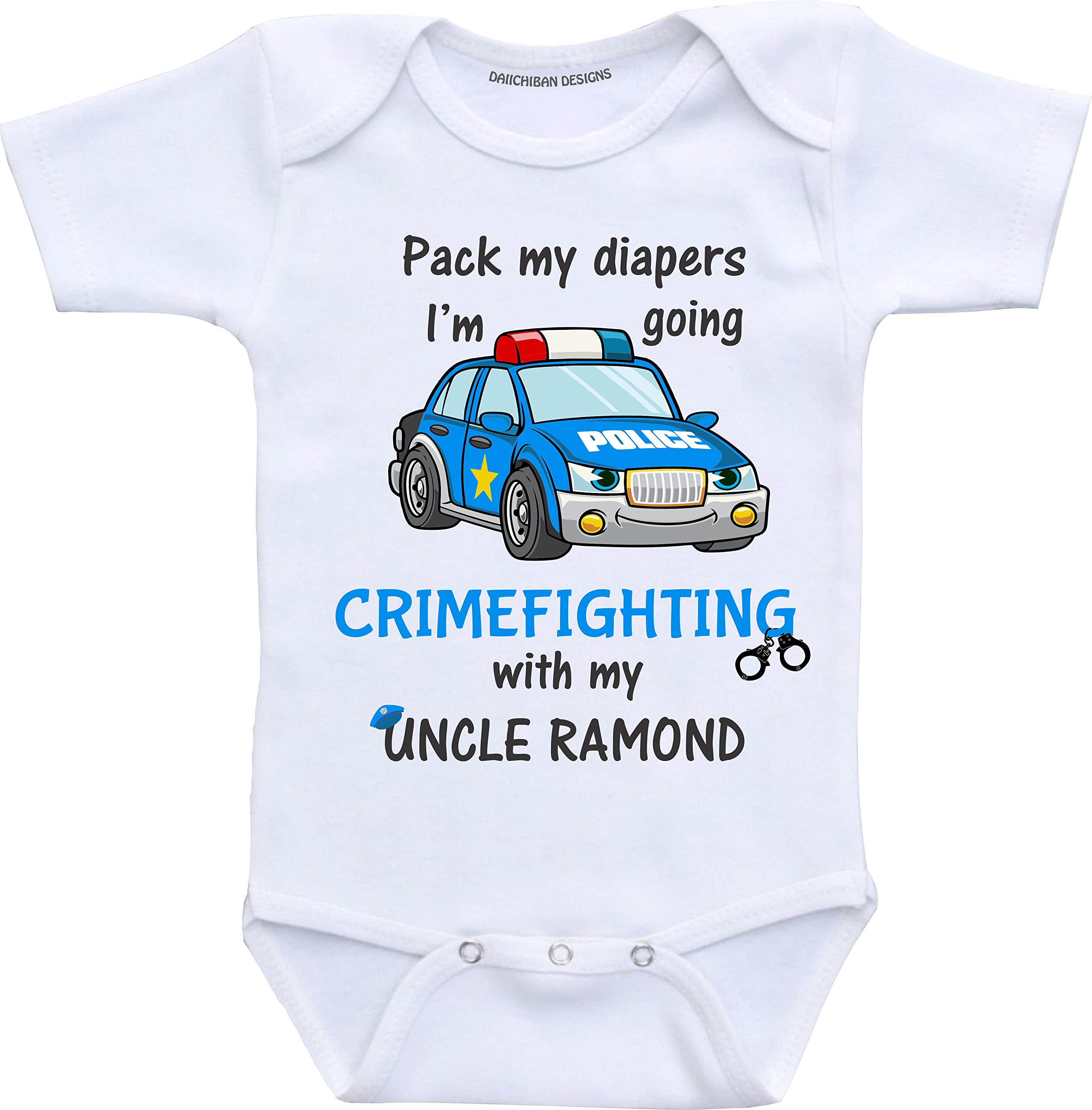 Police Uncle baby gifts My Uncle is a police officer with personalized name baby clothes
