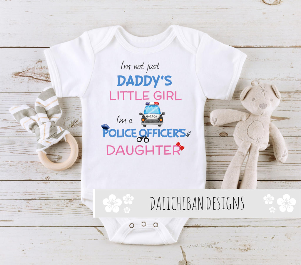 Daiichiban Designs Police Officer Daddy Law Enforcement daughter Infant Bodysuit