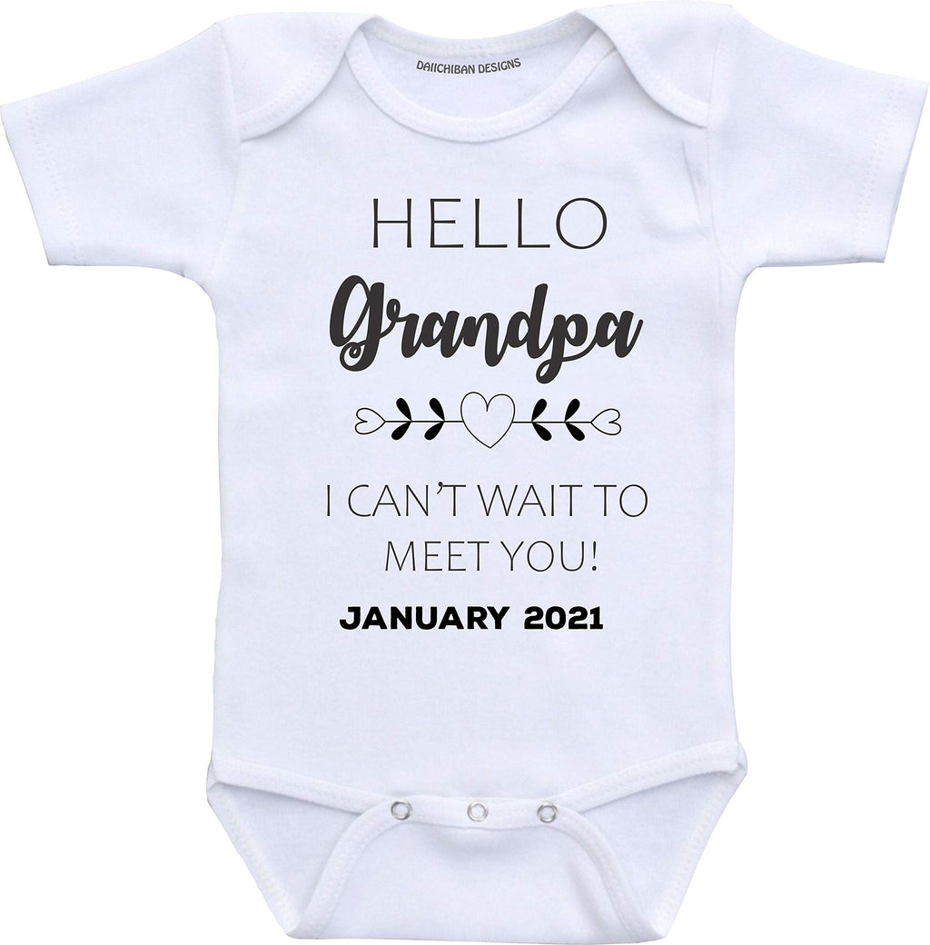 Daiichiban Designs Custom pregnancy reveal Grandpa baby announcement gifts infant bodysuit