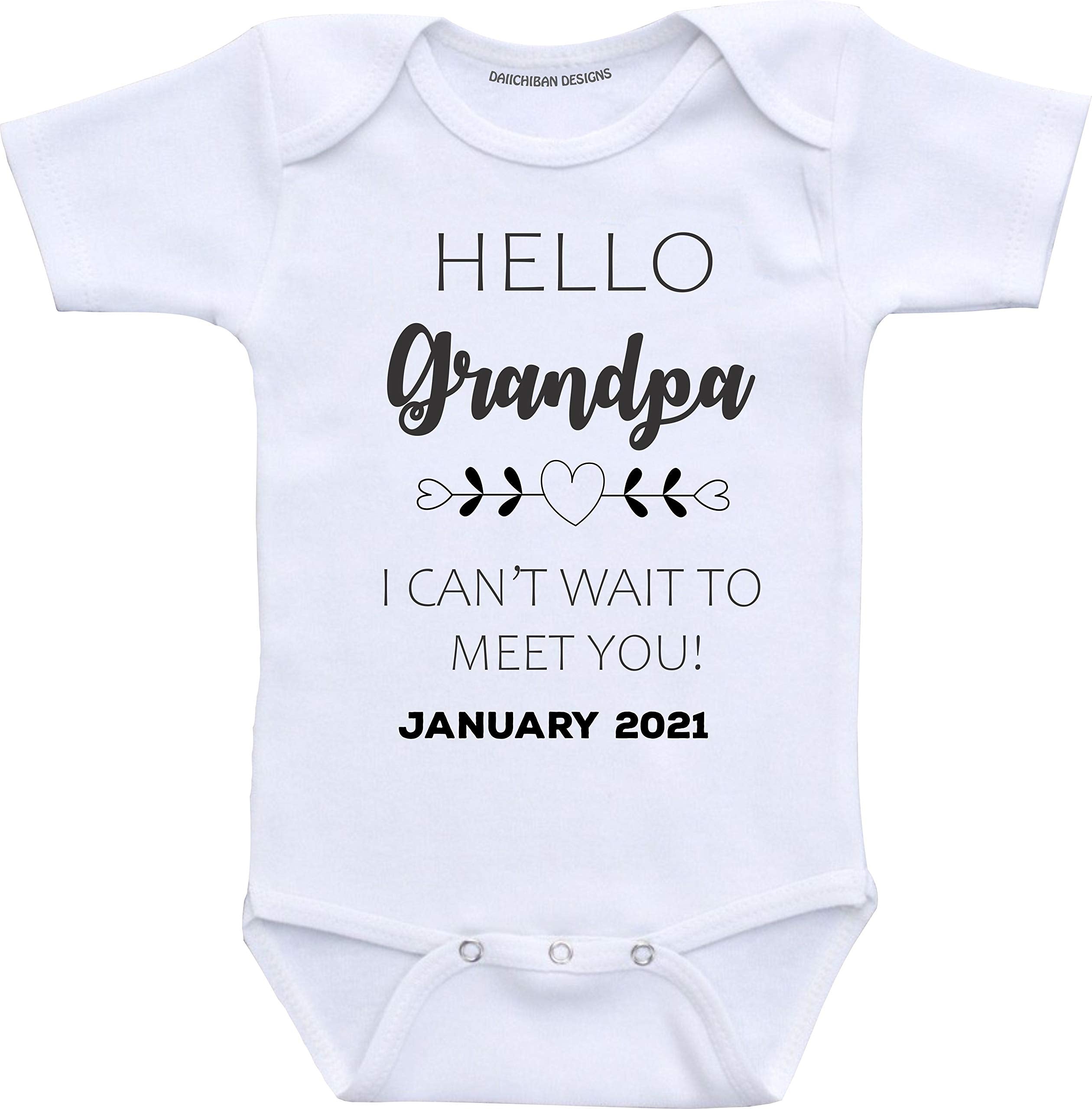 Daiichiban Designs Custom pregnancy reveal Grandpa baby announcement gifts infant bodysuit