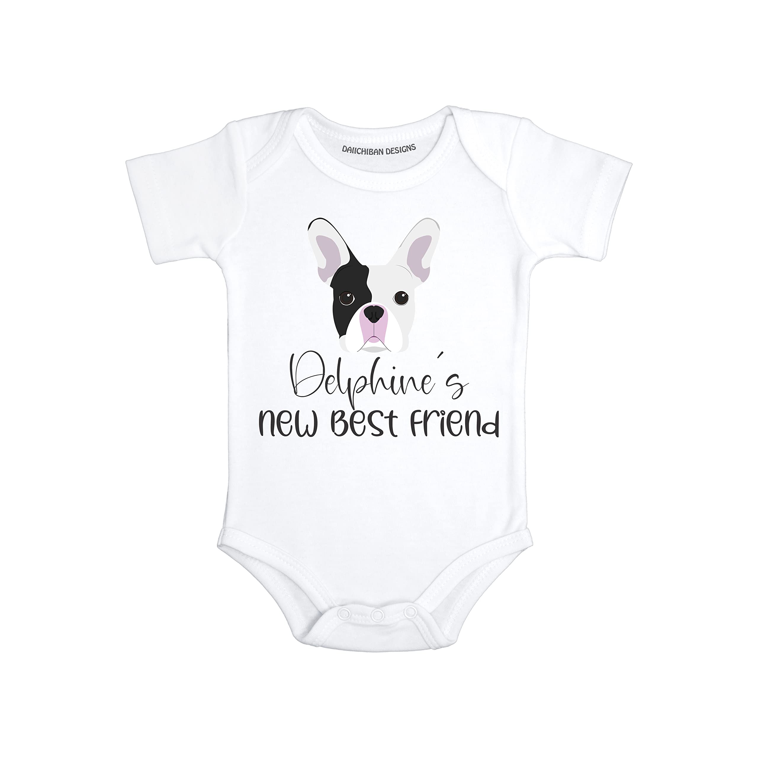 Personalized Dog baby bodysuit French Bulldog baby clothes