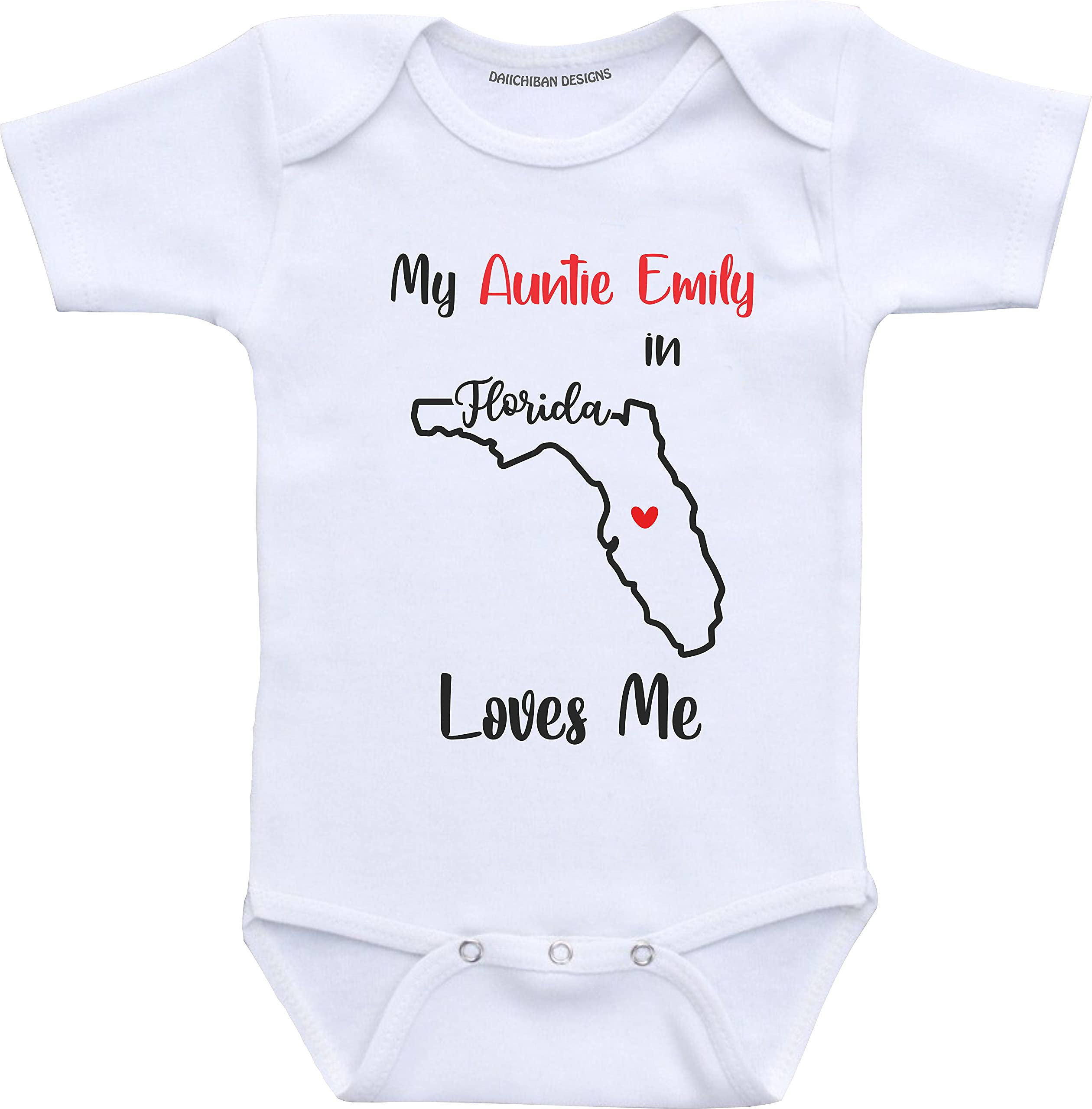 Daiichiban Designs My Aunt in Texas Loves Me Custom auntie baby clothes