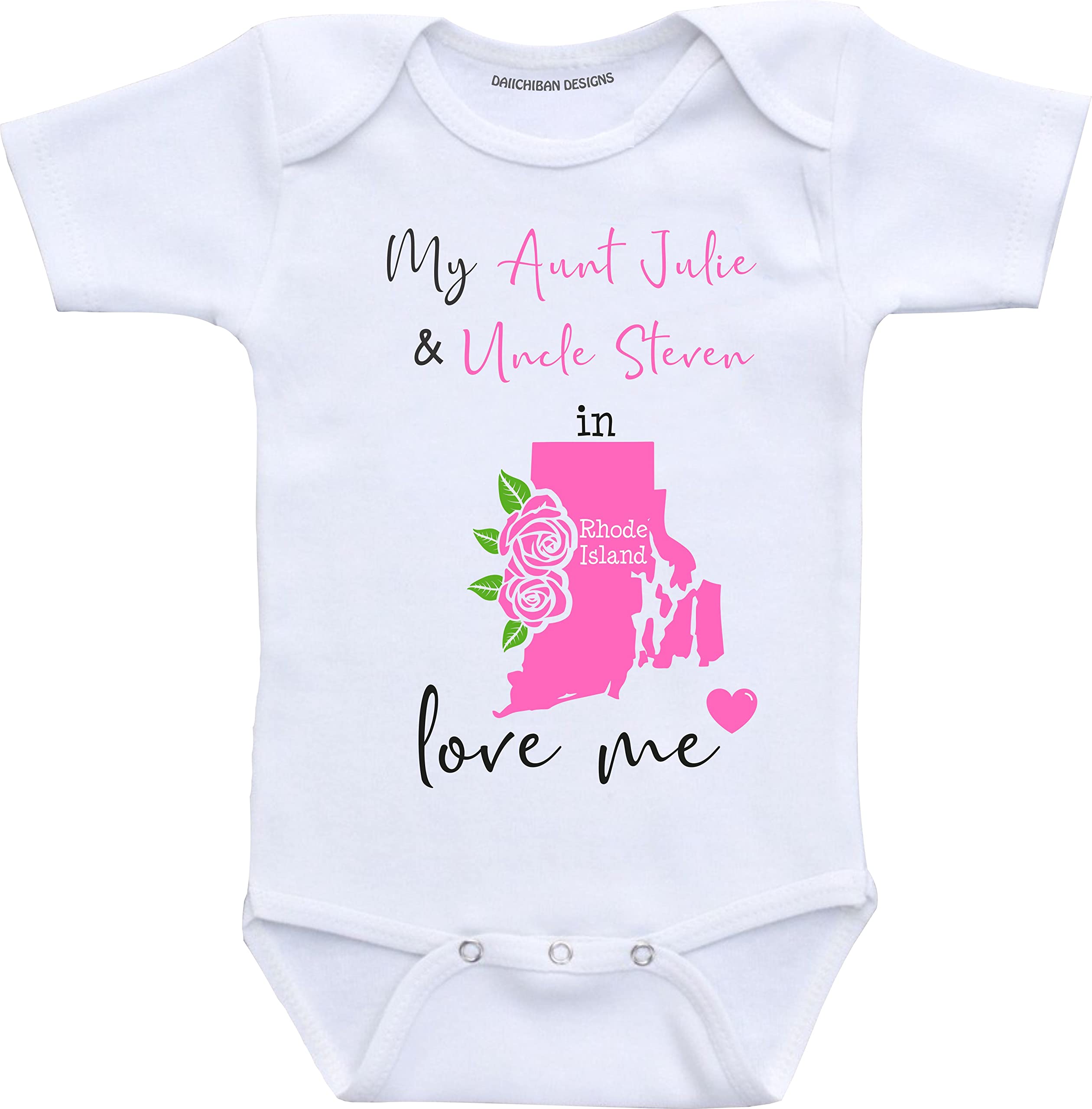 Daiichiban Designs Aunt and Uncle baby gifts Customizable Pennsylvania Dakota baby clothes