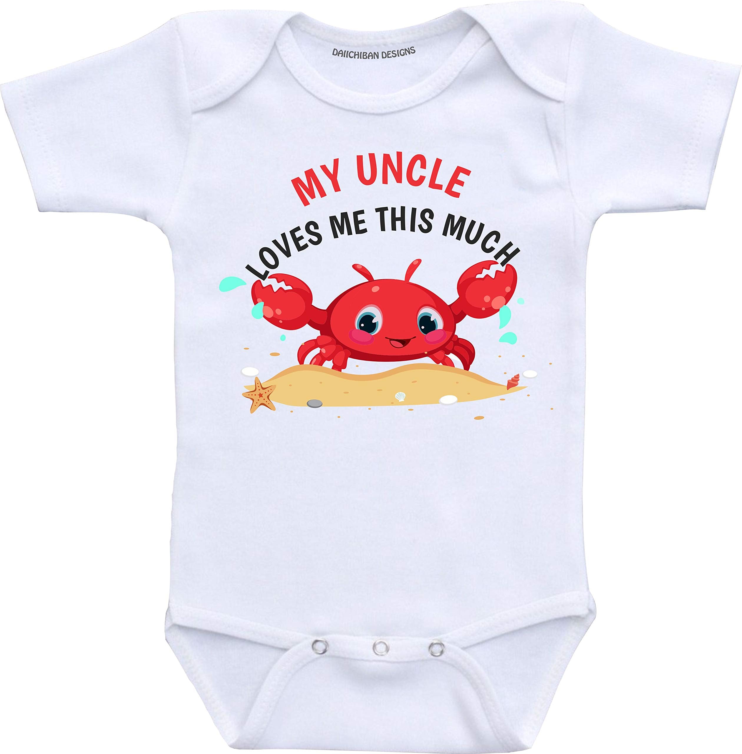Uncle Baby Shirts My Uncle Loves me This Much Uncle Infant Clothes (3 Months) White