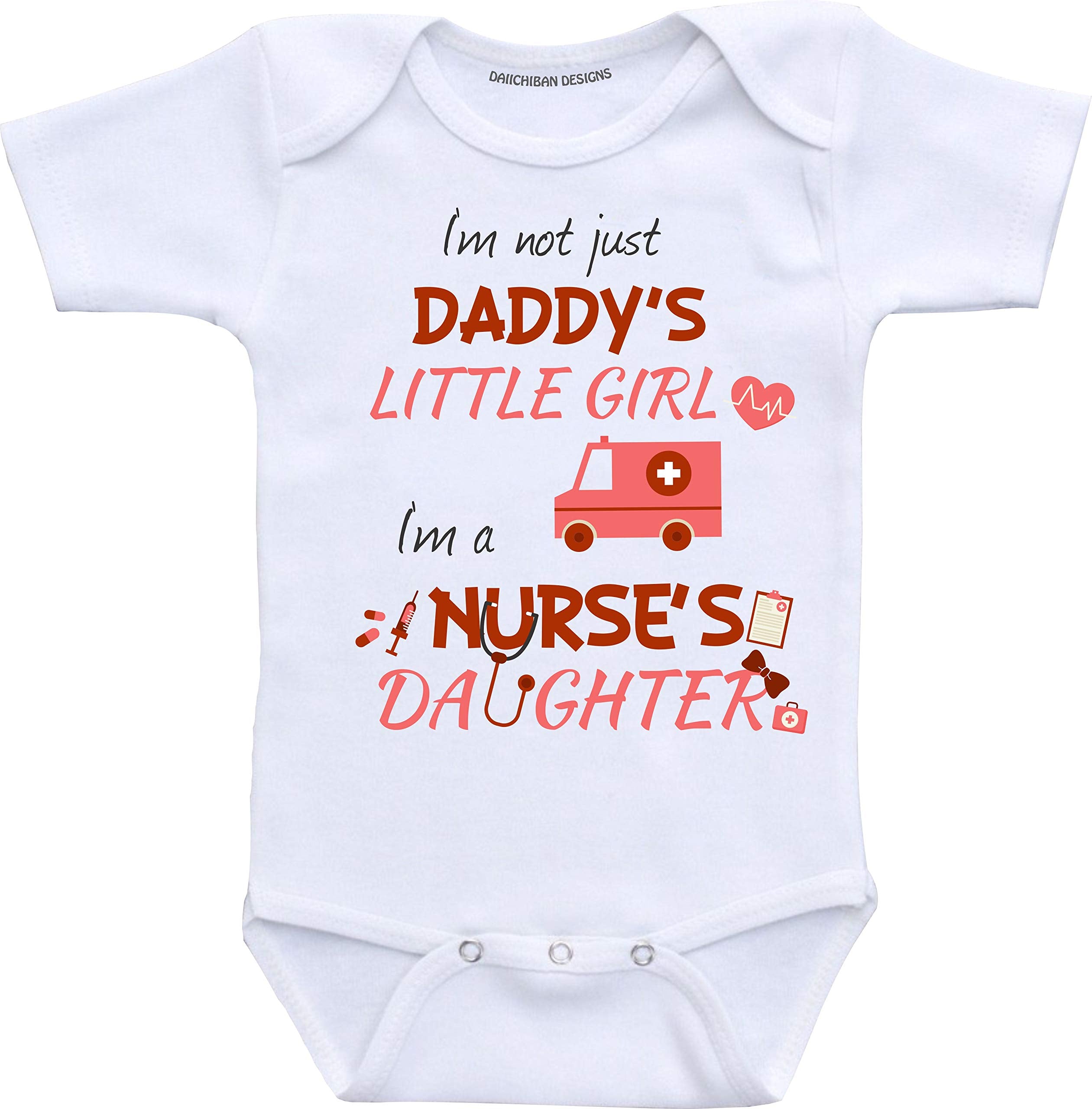 Daiichiban Designs My Daddy is a Nurse Baby Outfit (6 Months) White