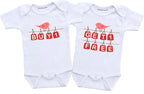 Daiichiban Designs Twin Baby Girl Bodysuit Set – “Buy One, Get One Free” – Funny Matching Infant Outfits for Girls