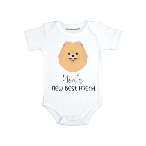 Custom Dog baby bodysuit Personalized Pomeranian baby clothes