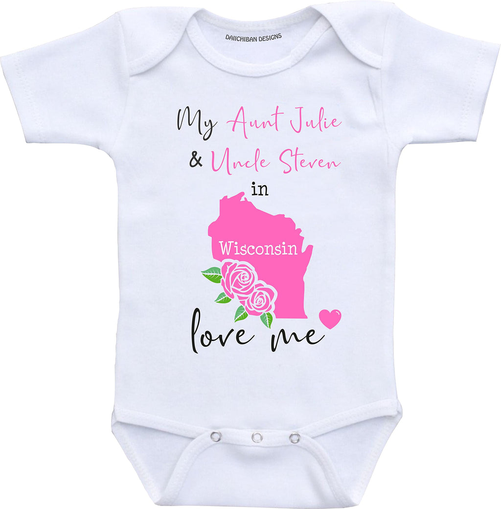 Daiichiban Designs Aunt and Uncle baby gifts Customizable Montana baby clothes