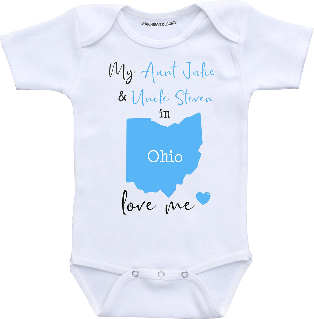 Daiichiban Designs Customizable Aunt and Uncle baby clothes Ohio State baby gifts