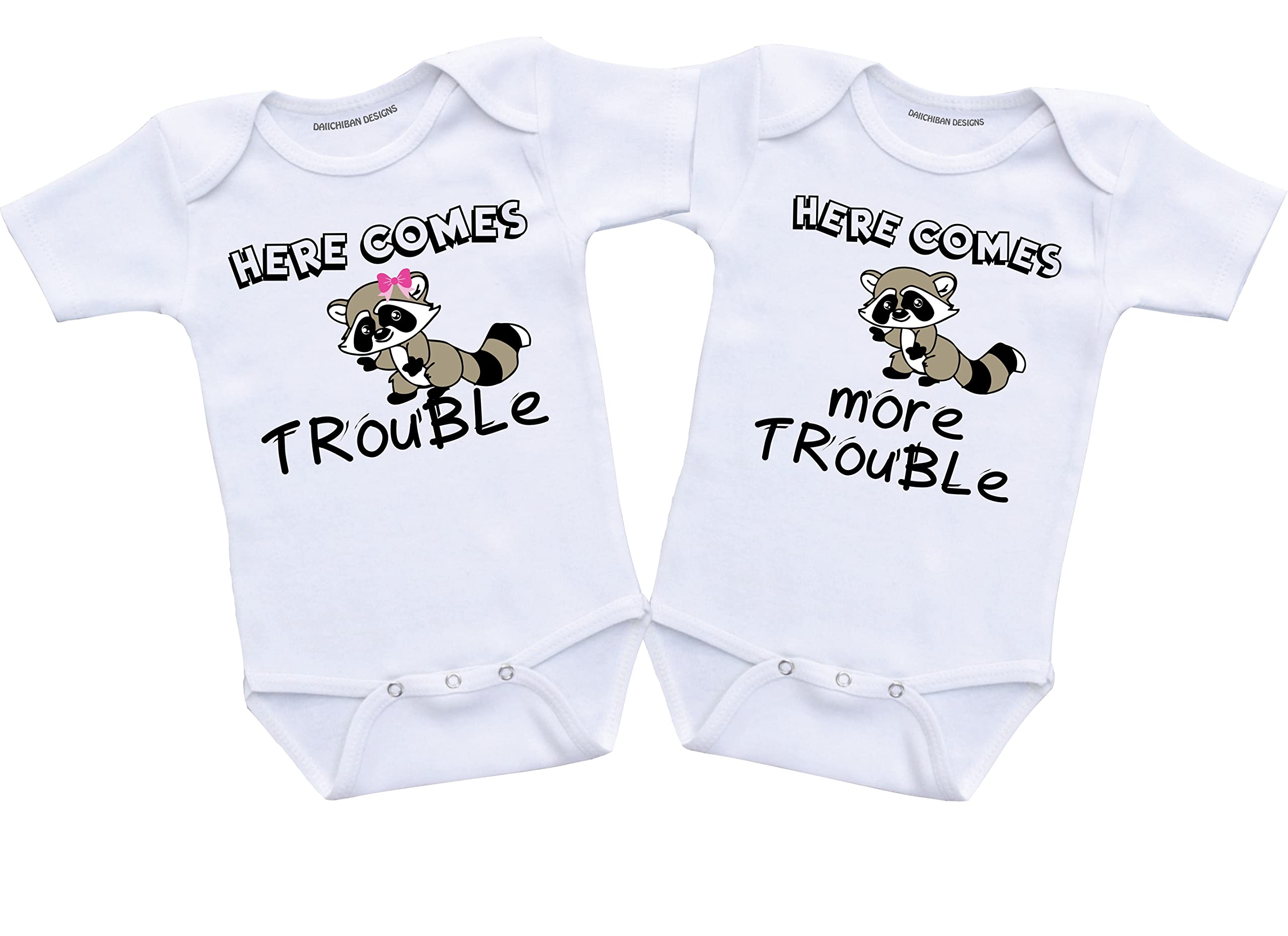 Matching Twin outfits boy and girl Funny Twins baby clothes