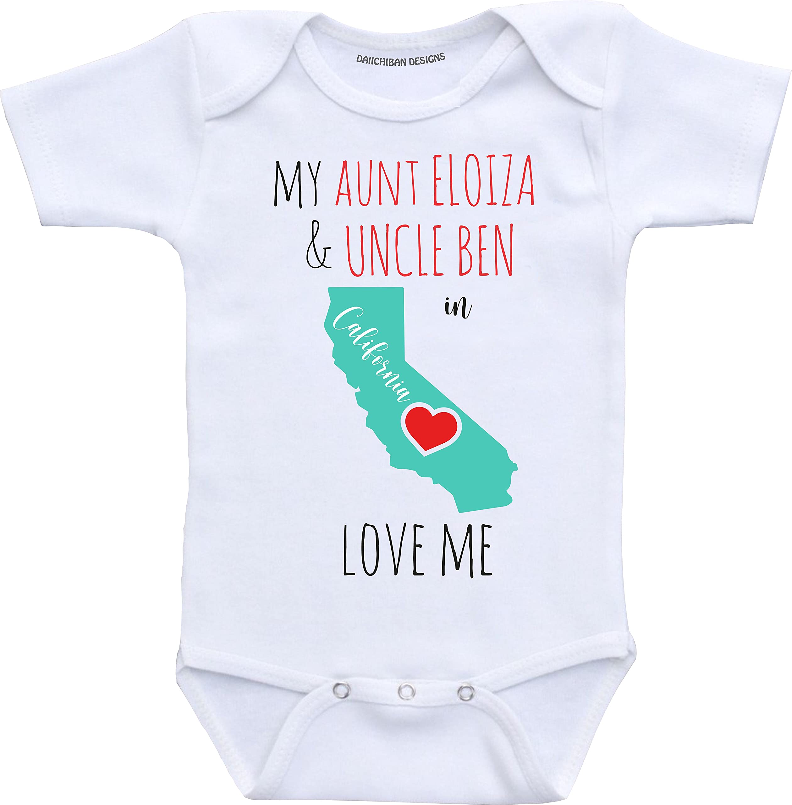 Daiichiban Designs My Auntie and Uncle love me baby clothes Custom