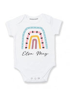 Personalized baby girl outfits with name Rainbow baby bodysuits