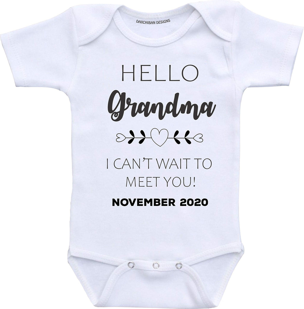 Custom Baby Announcement Grandma Pregnancy Reveal Shirts Infant Bodysuit