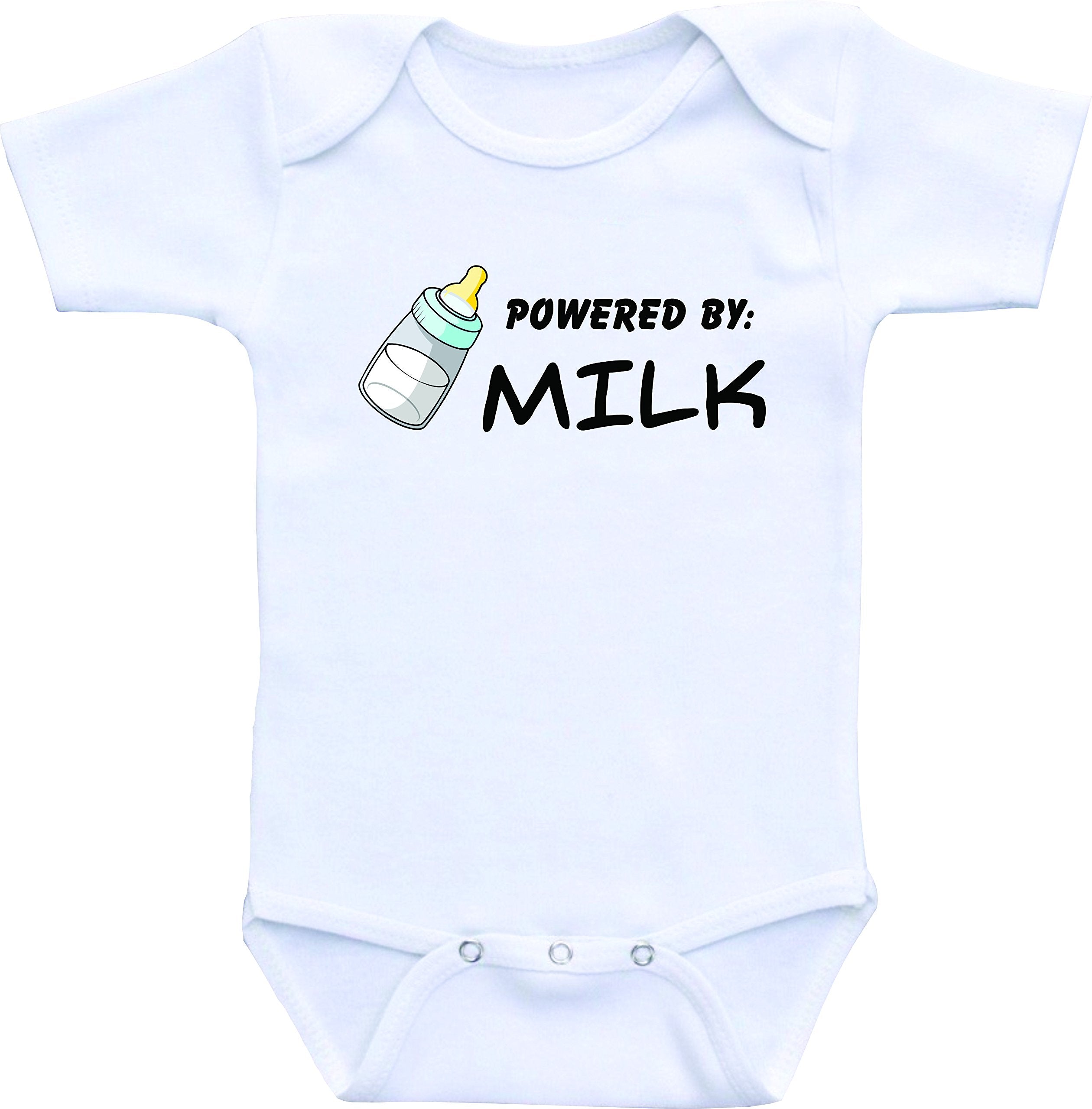 DAIICHIBANdesigns Baby Powered by Milk Funny Baby Clothes Gifts
